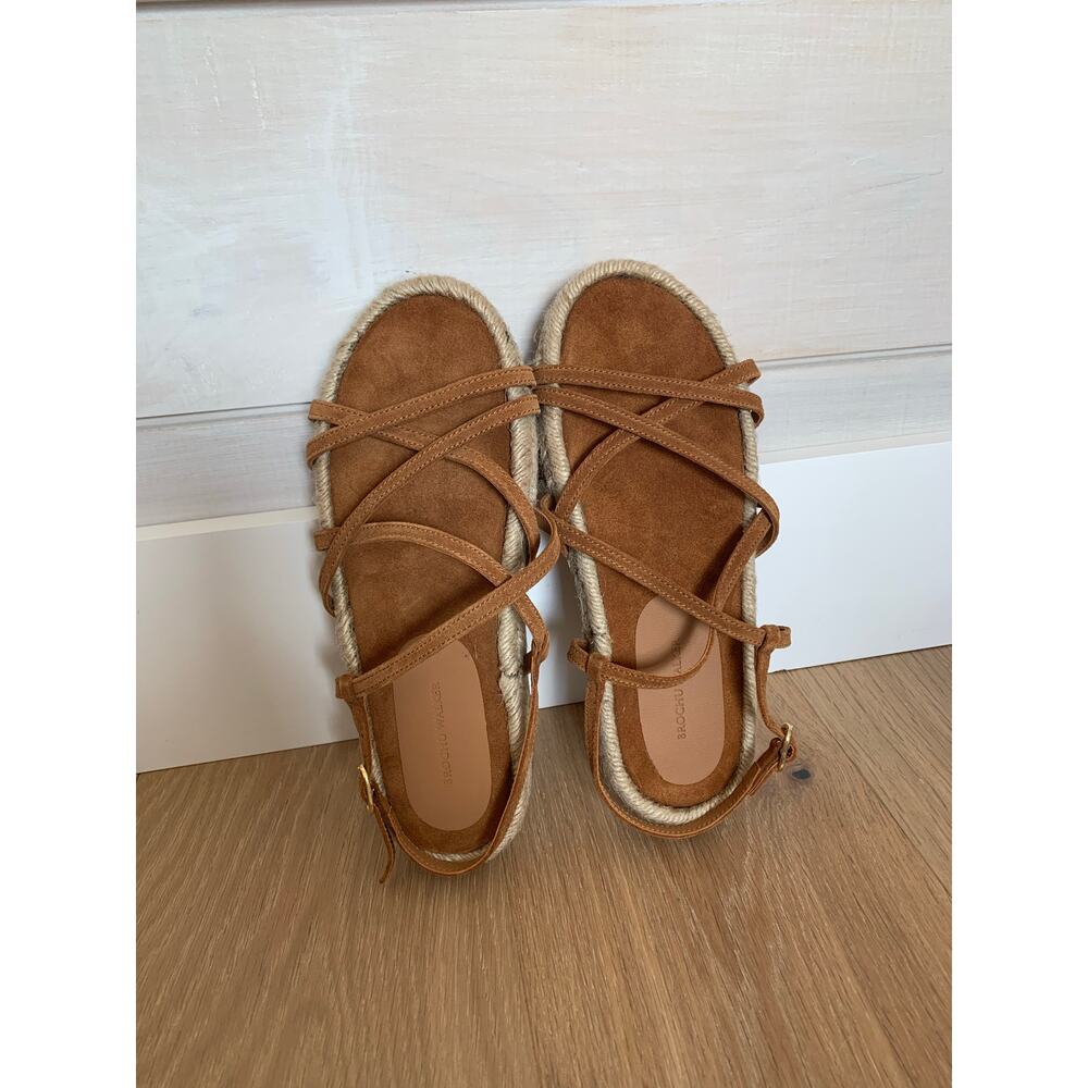 Brochu Walker Dawson espadrille leather sandals made in Portugal size 8